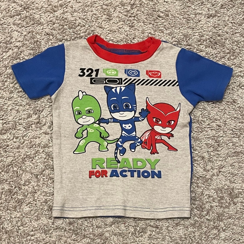 EUC “PJ Masks 321 READY FOR ACTION” PJ Top Size 4T, GEKKO, OWLETTE & CATBOY
